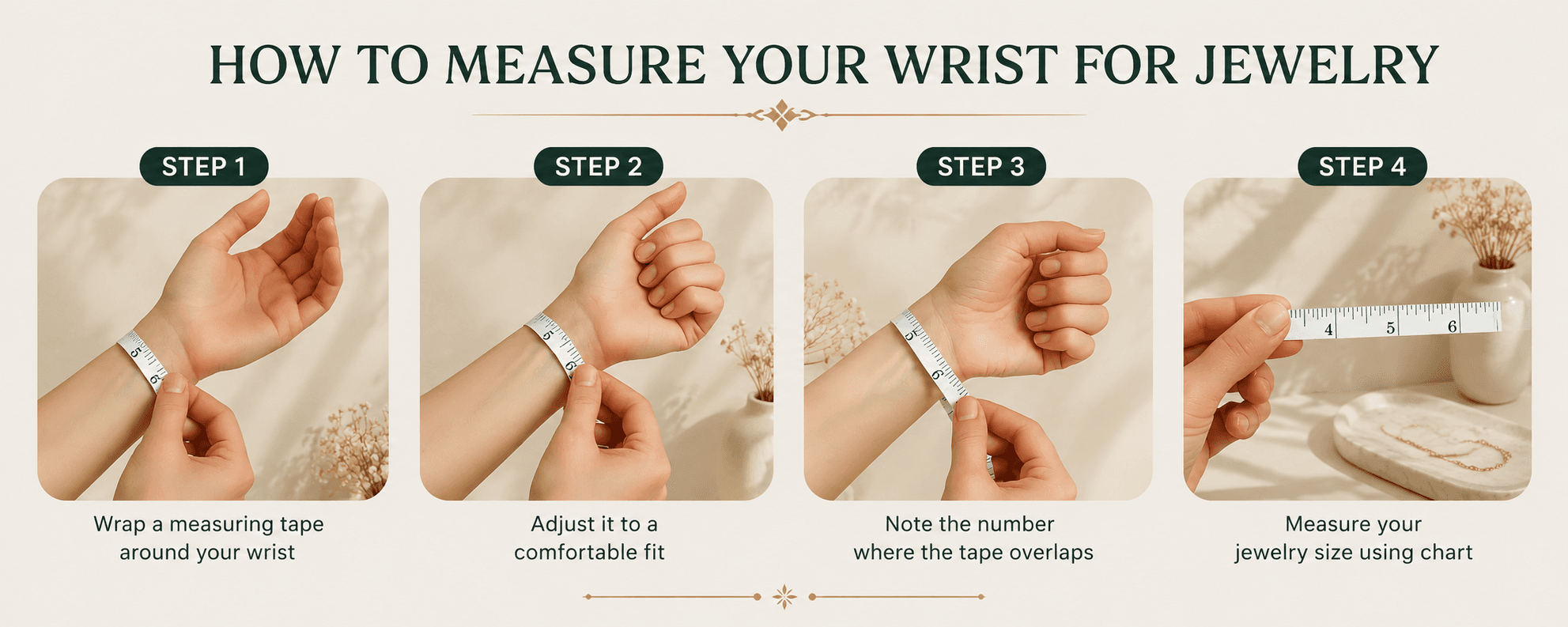 How to measure bracelet size – step guide